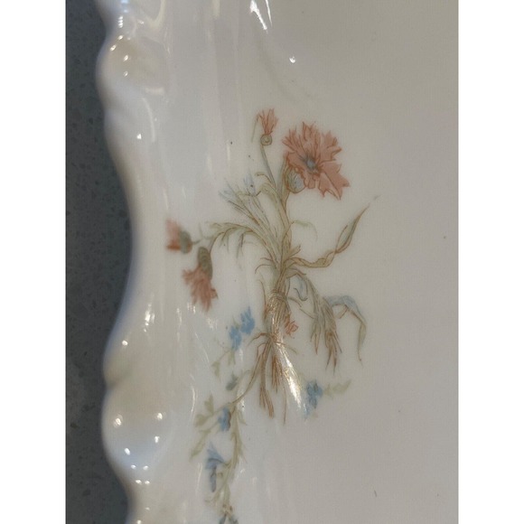LIMOGES‎ France St. Lazare Haviland FLORAL THISTLE Serving Platter/Dessert Plat - Picture 9 of 11